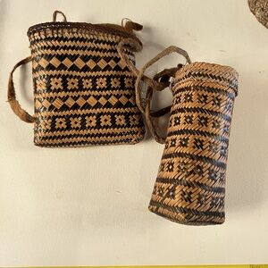 Two small woven basket/purses.